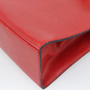 CELINE Hand Bag Leather 2way Red Gold Auth 127535-10