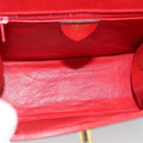 CELINE Hand Bag Leather 2way Red Gold Auth 127535-11
