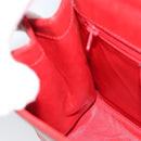 CELINE Hand Bag Leather 2way Red Gold Auth 127535-22