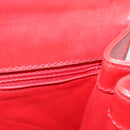CELINE Hand Bag Leather 2way Red Gold Auth 127535-25