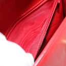 CELINE Hand Bag Leather 2way Red Gold Auth 127535-26
