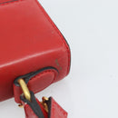 CELINE Hand Bag Leather 2way Red Gold Auth 127535-7