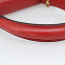 CELINE Hand Bag Leather 2way Red Gold Auth 127535-5