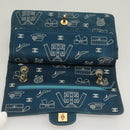 CHANEL Icon Line Matelasse Chain Shoulder Bag Canvas Navy Gold CC Auth 127540SV-19