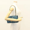 CHANEL Icon Line Matelasse Chain Shoulder Bag Canvas Navy Gold CC Auth 127540SV-28