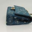 CHANEL Icon Line Matelasse Chain Shoulder Bag Canvas Navy Gold CC Auth 127540SV-3