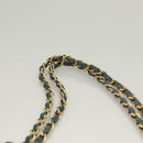 CHANEL Icon Line Matelasse Chain Shoulder Bag Canvas Navy Gold CC Auth 127540SV-14