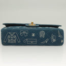 CHANEL Icon Line Matelasse Chain Shoulder Bag Canvas Navy Gold CC Auth 127540SV-5