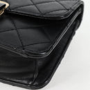 CHANEL Matelasse Chain Shoulder Bag Lamb Skin Black Gold CC Auth 127542SAM-15