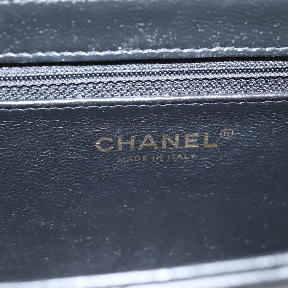 CHANEL Matelasse Chain Shoulder Bag Lamb Skin Black Gold CC Auth 127542SAM