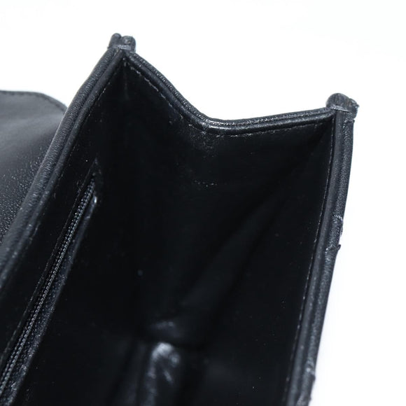 CHANEL Matelasse Chain Shoulder Bag Lamb Skin Black Gold CC Auth 127542M