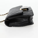CHANEL Matelasse Chain Shoulder Bag Lamb Skin Black Gold CC Auth 127542SAM-3