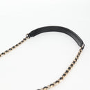 CHANEL Matelasse Chain Shoulder Bag Lamb Skin Black Gold CC Auth 127542M-8