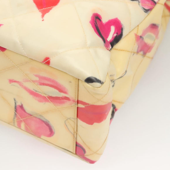 CHANEL Chain Tote Bag Vinyl White CC Auth 127551