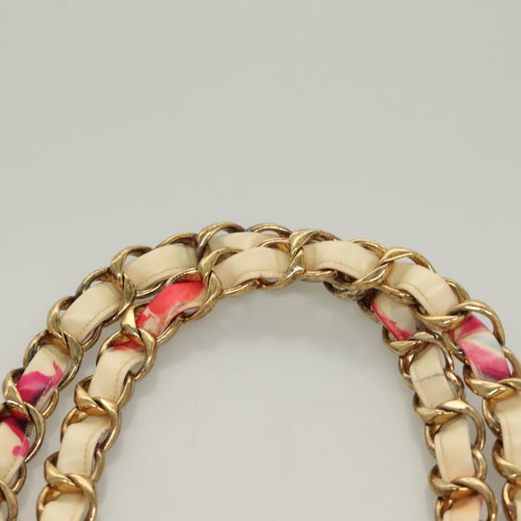 CHANEL Chain Tote Bag Vinyl White CC Auth 127551