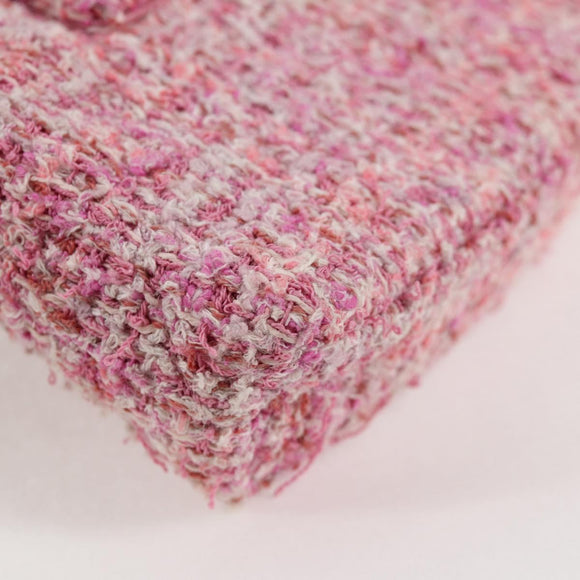 CHANEL Chain Shoulder Bag Tweed Pink Gold CC Auth 127553M