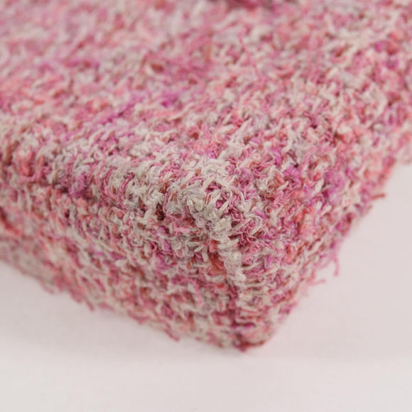 CHANEL Chain Shoulder Bag Tweed Pink Gold CC Auth 127553M