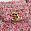 CHANEL Chain Shoulder Bag Tweed Pink Gold CC Auth 127553M-18