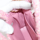 CHANEL Chain Shoulder Bag Tweed Pink Gold CC Auth 127553M-21