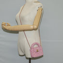 CHANEL Chain Shoulder Bag Tweed Pink Gold CC Auth 127553M-22