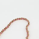 CHANEL Chain Shoulder Bag Tweed Pink Gold CC Auth 127553M-14