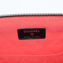 CHANEL Clutch Bag tweed Black Silver CC Auth 127554M-16