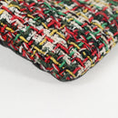 CHANEL Clutch Bag tweed Black Silver CC Auth 127554M-8