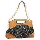 LOUIS VUITTON Monogram Multicolor Judy MM Bag 2Way Black M40256 LV Auth 127563V-1