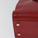 SAINT LAURENT Hand Bag Leather 2way Red Gold Auth 127565-15