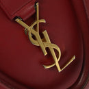 SAINT LAURENT Hand Bag Leather 2way Red Gold Auth 127565-17