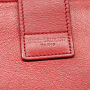 SAINT LAURENT Hand Bag Leather 2way Red Gold Auth 127565-18