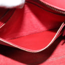 SAINT LAURENT Hand Bag Leather 2way Red Gold Auth 127565-22