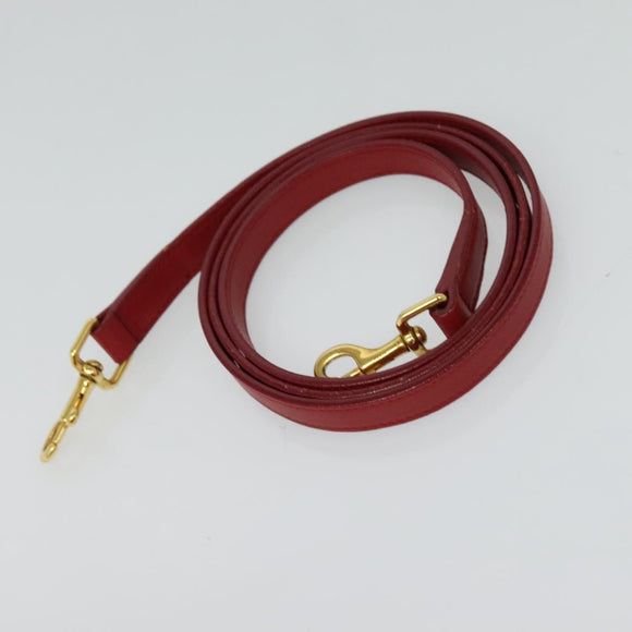 SAINT LAURENT Hand Bag Leather 2way Red Gold Auth 127565