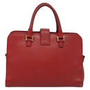 SAINT LAURENT Hand Bag Leather 2way Red Gold Auth 127565-2