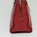 SAINT LAURENT Hand Bag Leather 2way Red Gold Auth 127565-3