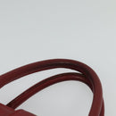 SAINT LAURENT Hand Bag Leather 2way Red Gold Auth 127565-8