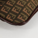 FENDI Zucchino Canvas Pouch Khaki Auth 127566V-10