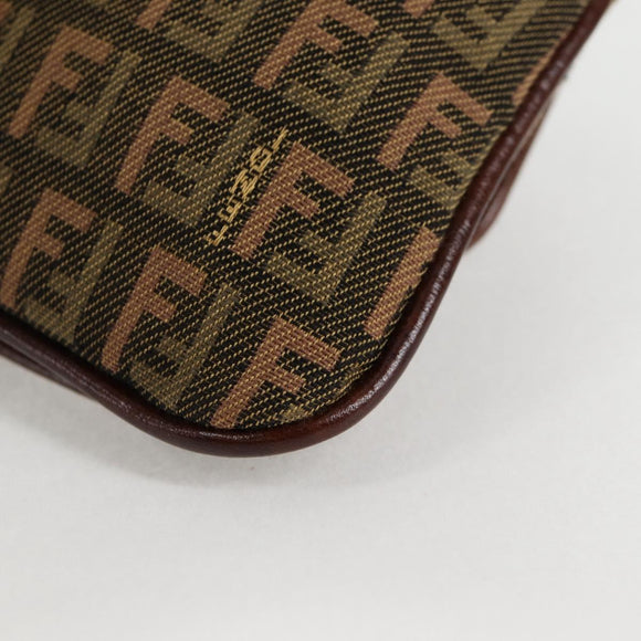 FENDI Zucchino Canvas Pouch Khaki Auth 127566V