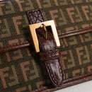 FENDI Zucchino Canvas Pouch Khaki Auth 127566V-12
