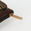 FENDI Zucchino Canvas Pouch Khaki Auth 127566V-15