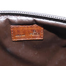 FENDI Zucchino Canvas Pouch Khaki Auth 127566V-16
