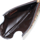 FENDI Zucchino Canvas Pouch Khaki Auth 127566V-17