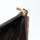 FENDI Zucchino Canvas Pouch Khaki Auth 127566V-18