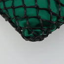 PRADA Chain Shoulder Bag Satin Green Auth 127567-11