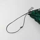 PRADA Chain Shoulder Bag Satin Green Auth 127567-14