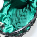 PRADA Chain Shoulder Bag Satin Green Auth 127567-19