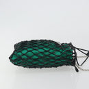 PRADA Chain Shoulder Bag Satin Green Auth 127567-4