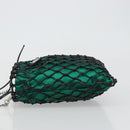 PRADA Chain Shoulder Bag Satin Green Auth 127567-5