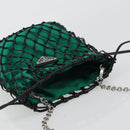PRADA Chain Shoulder Bag Satin Green Auth 127567-6