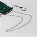 PRADA Chain Shoulder Bag Satin Green Auth 127567-7